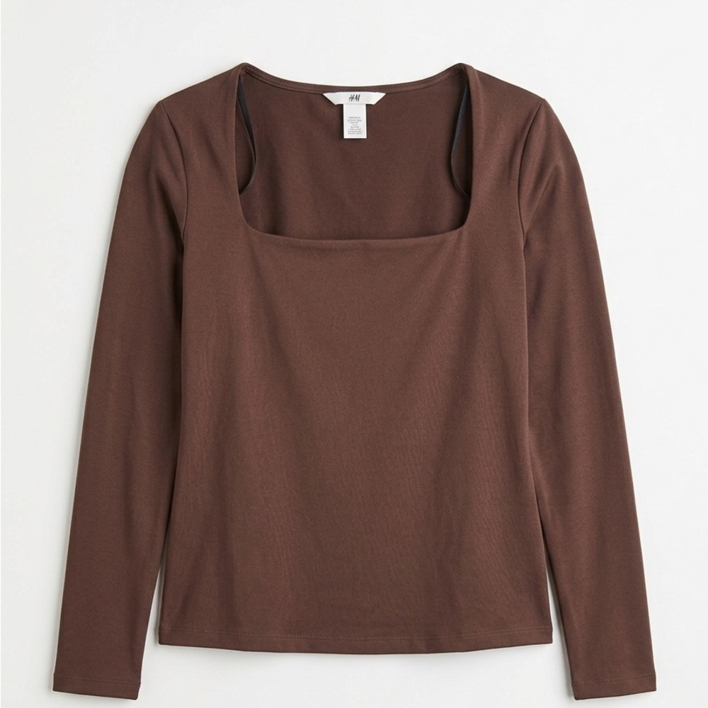 H&M Cocoa Brown Long Sleeve Top